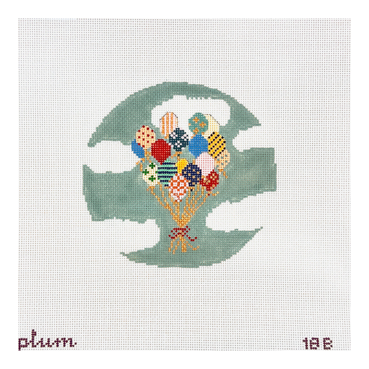 The Plum Stitchery Vintage Circus - Balloons Needlepoint Canvas