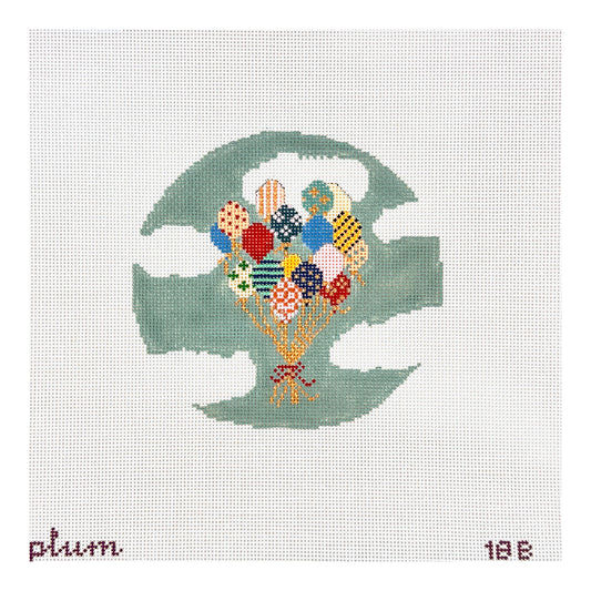 The Plum Stitchery Vintage Circus - Balloons Needlepoint Canvas