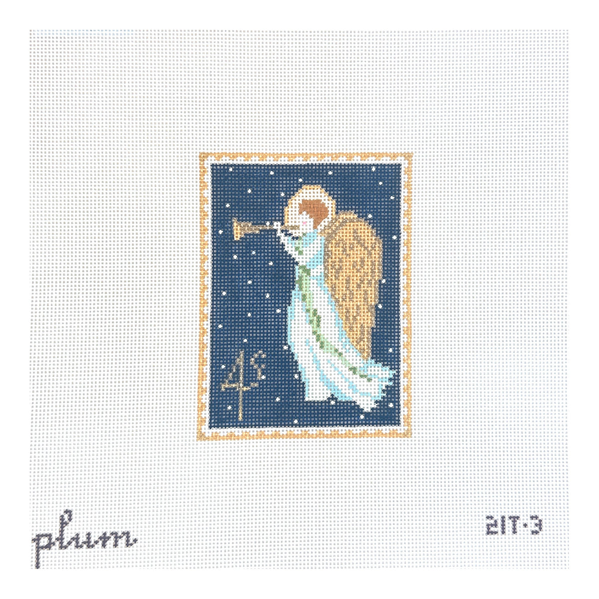 The Plum Stitchery  Vintage Stamp Collection - Angel Needlepoint Canvas