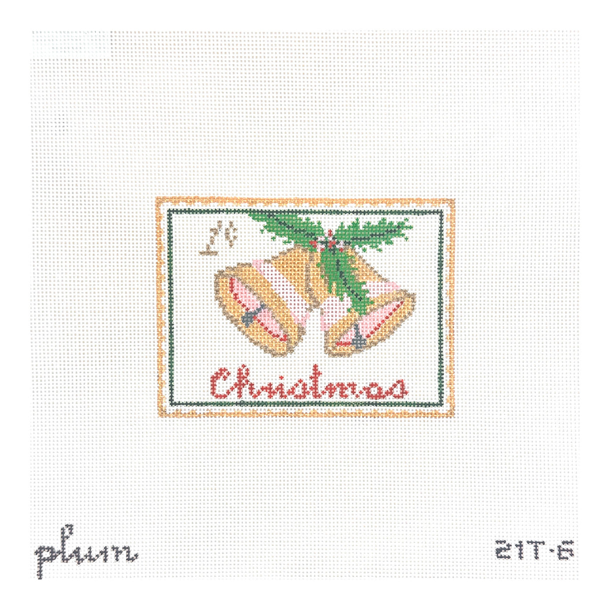 The Plum Stitchery  Vintage Stamp Collection - Bells Needlepoint Canvas