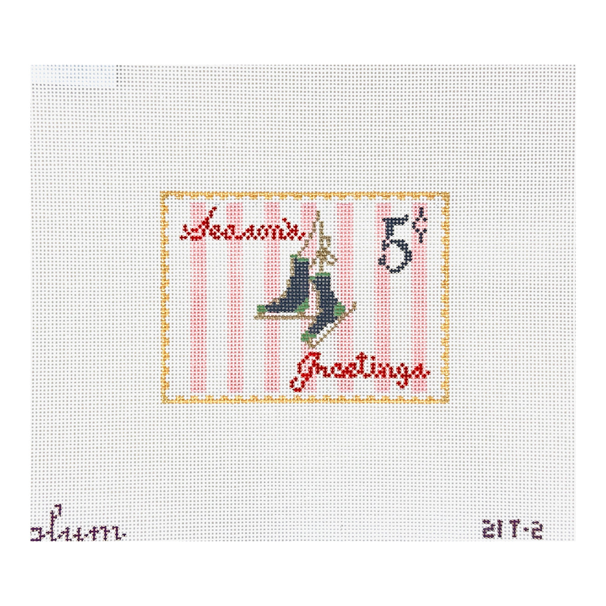 The Plum Stitchery Vintage Stamp Collection - Ice Skates Needlepoint Canvas