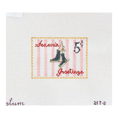 The Plum Stitchery Vintage Stamp Collection - Ice Skates Needlepoint Canvas