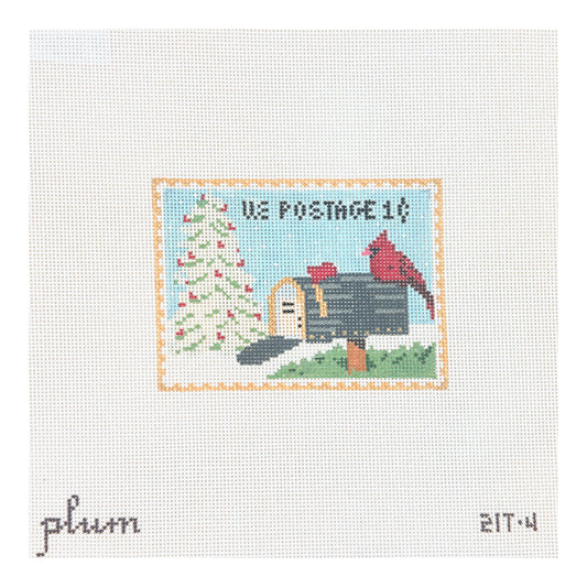 The Plum Stitchery Vintage Stamp Collection - Post Box Needlepoint Canvas