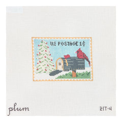 The Plum Stitchery Vintage Stamp Collection - Post Box Needlepoint Canvas