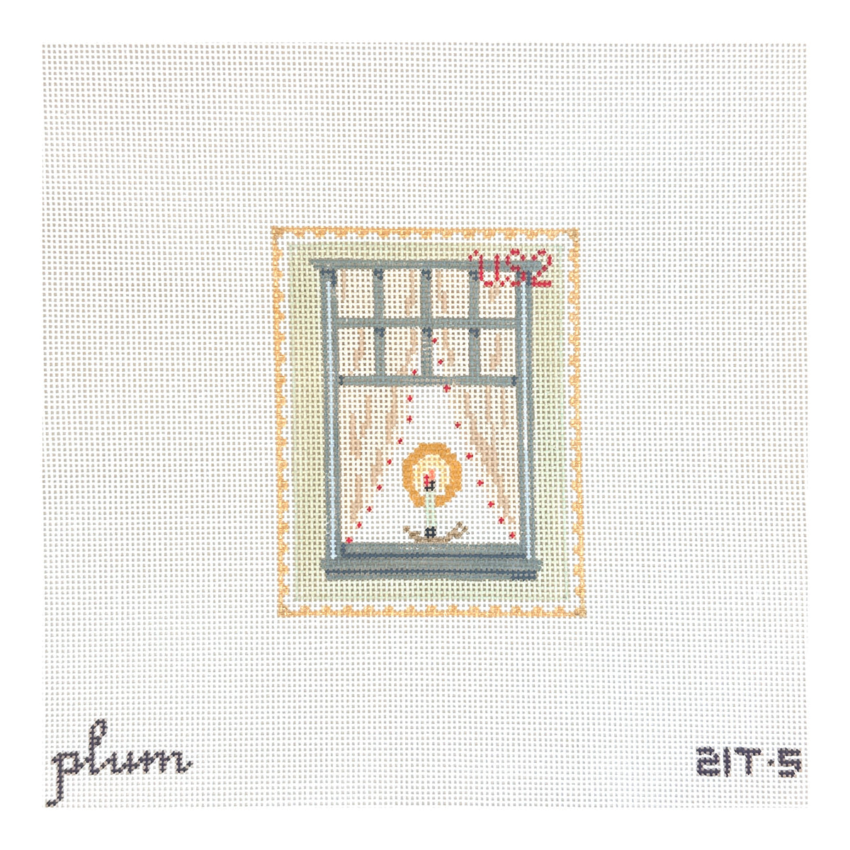 The Plum Stitchery  Vintage Stamp Collection - Window Needlepoint Canvas