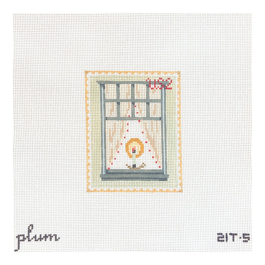 The Plum Stitchery  Vintage Stamp Collection - Window Needlepoint Canvas
