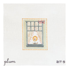 The Plum Stitchery  Vintage Stamp Collection - Window Needlepoint Canvas