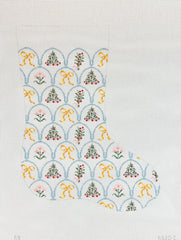 The Plum Stitchery Yellow Bows Stocking Needlepoint Canvas