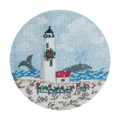 The Plum Stitchery Great Point Lighthouse Needlepoint Canvas