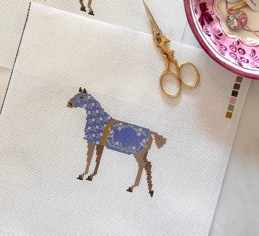 The Plum Stitchery Horse Collection Needlepoint Canvas - Lilac