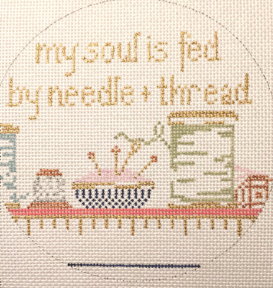 The Plum Stitchery My Soul is Fed Needlepoint Canvas