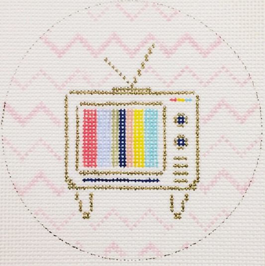 The Plum Stitchery Retro Series - Television Needlepoint Canvas