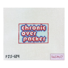 Poppy J Stitches Chronic Overpacker Luggage Tag Needlepoint Canvas