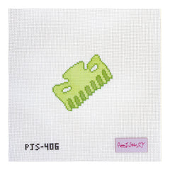 Poppy J Stitches Green Hair Clip Needlepoint Canvas