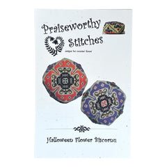 Praiseworthy Stitches Halloween Flower Biscornu Cross Stitch Pattern