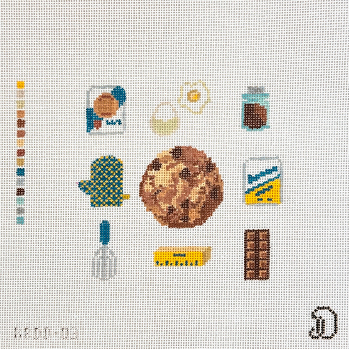 Rachel Barri Cookies Grid Needlepoint Canvas
