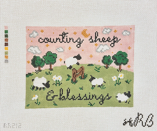 Rachel Barri Counting Sheep & Blessings Needlepoint Canvas