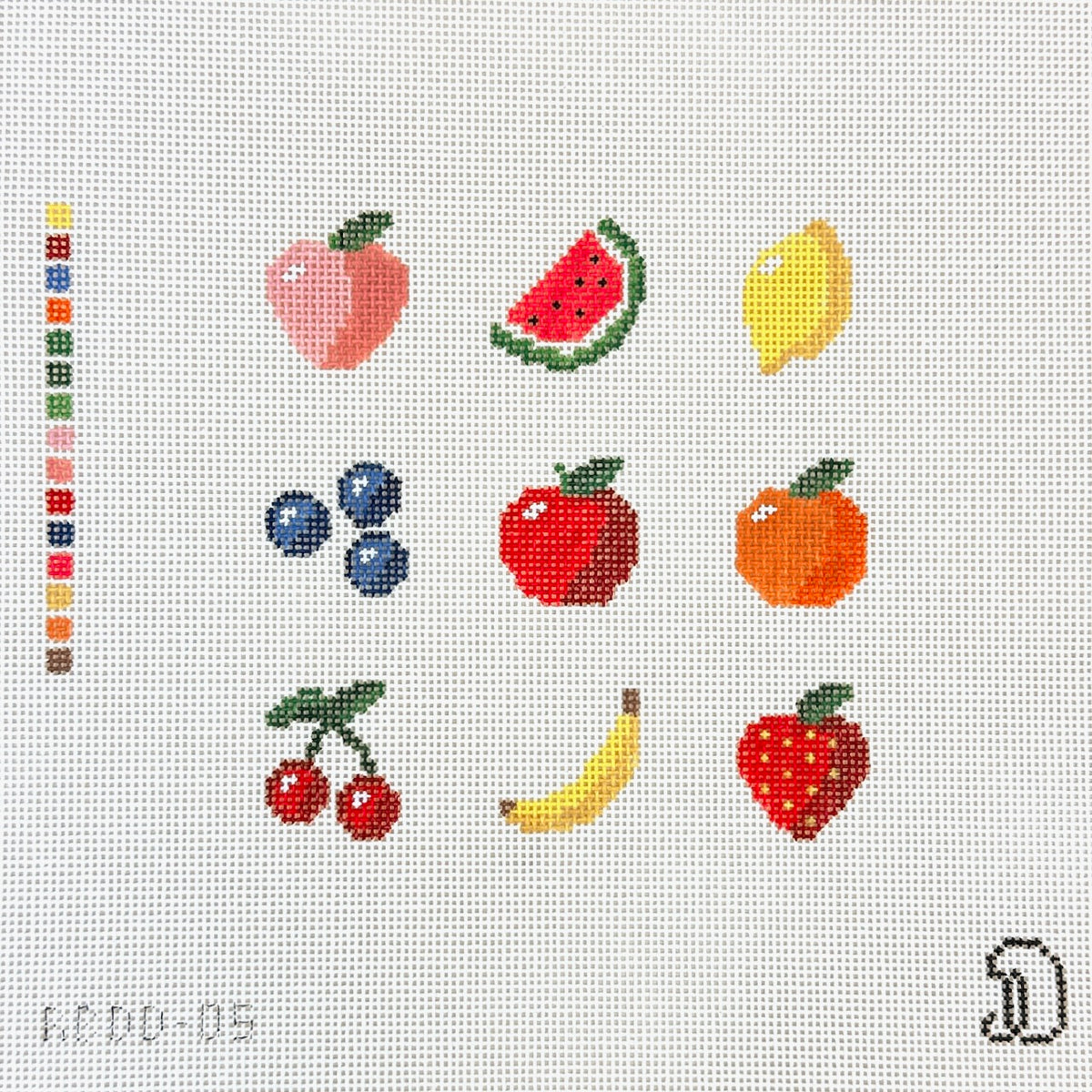 Rachel Barri Fruits Grid Needlepoint Canvas
