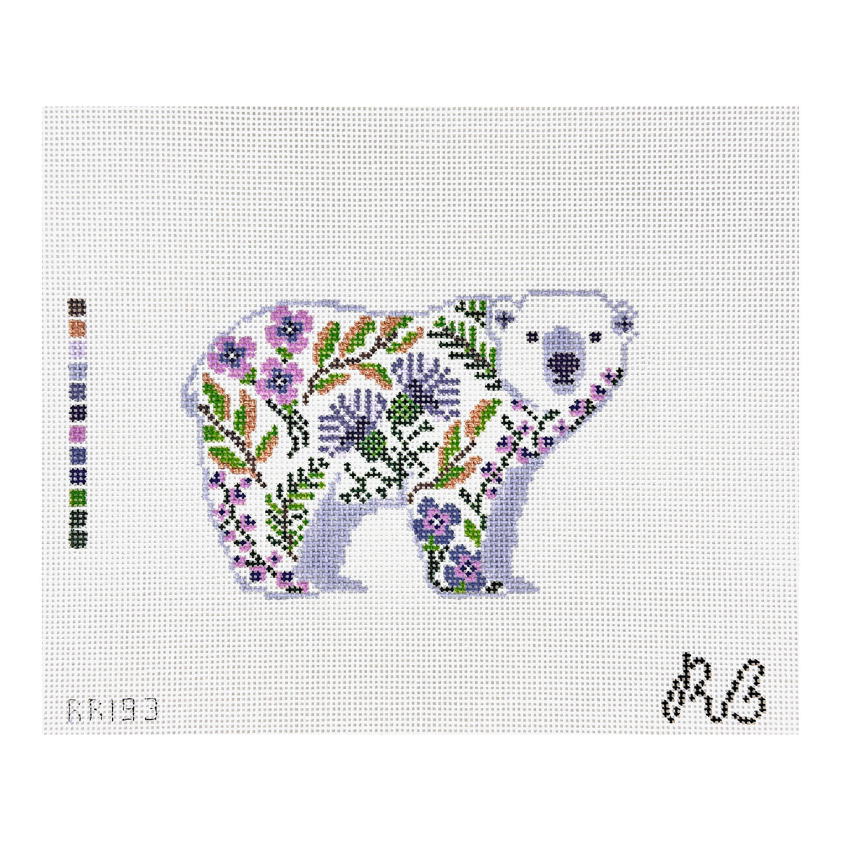 Rachel Barri Pearl The Polar Bear Needlepoint Canvas