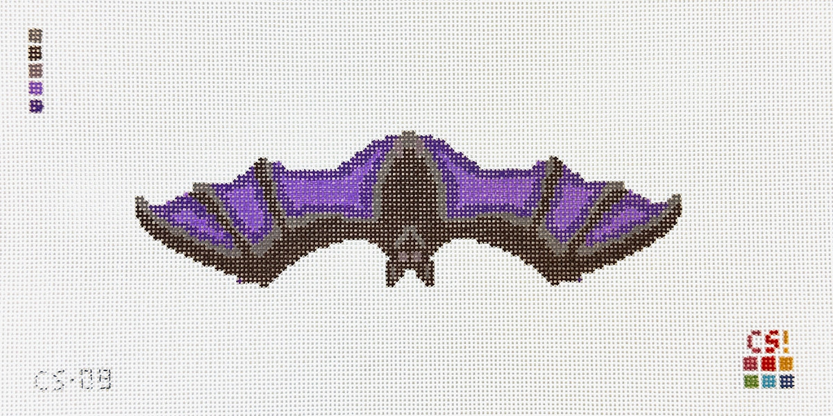 Rachel Barri The Colorful Stitch Upside Down Bat Needlepoint Canvas