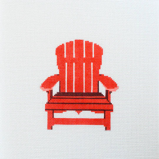 Rachel Barri Adirondack Chair - Red Needlepoint Canvas
