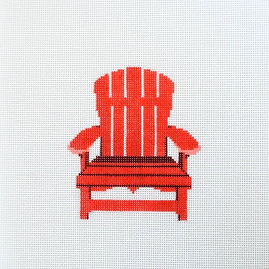 Rachel Barri Adirondack Chair - Red Needlepoint Canvas