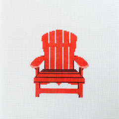 Rachel Barri Adirondack Chair - Red Needlepoint Canvas