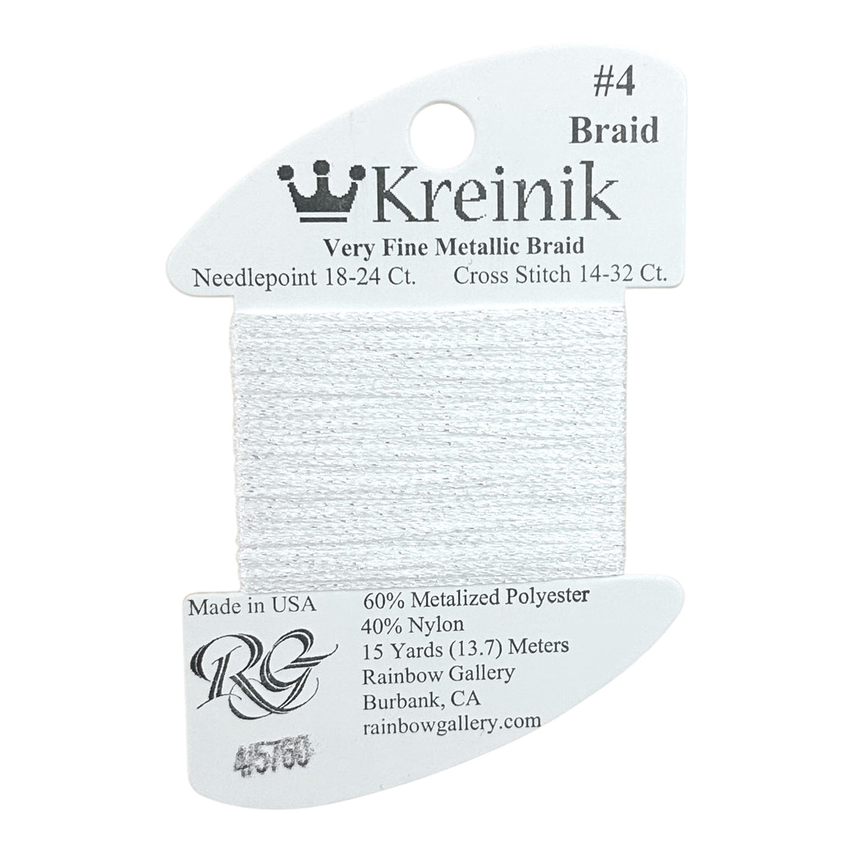 Rainbow Gallery Kreinik Braid #4 - 5760 Marshmallow