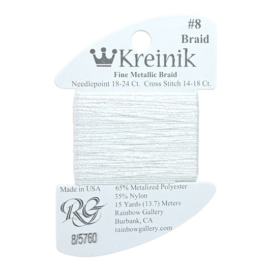 Rainbow Gallery Kreinik Fine Braid #8 - 5760 Marshmallow