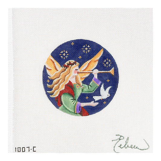 Rebecca Wood Designs Angels Dove with Horn Needlepoint Canvas - 18M