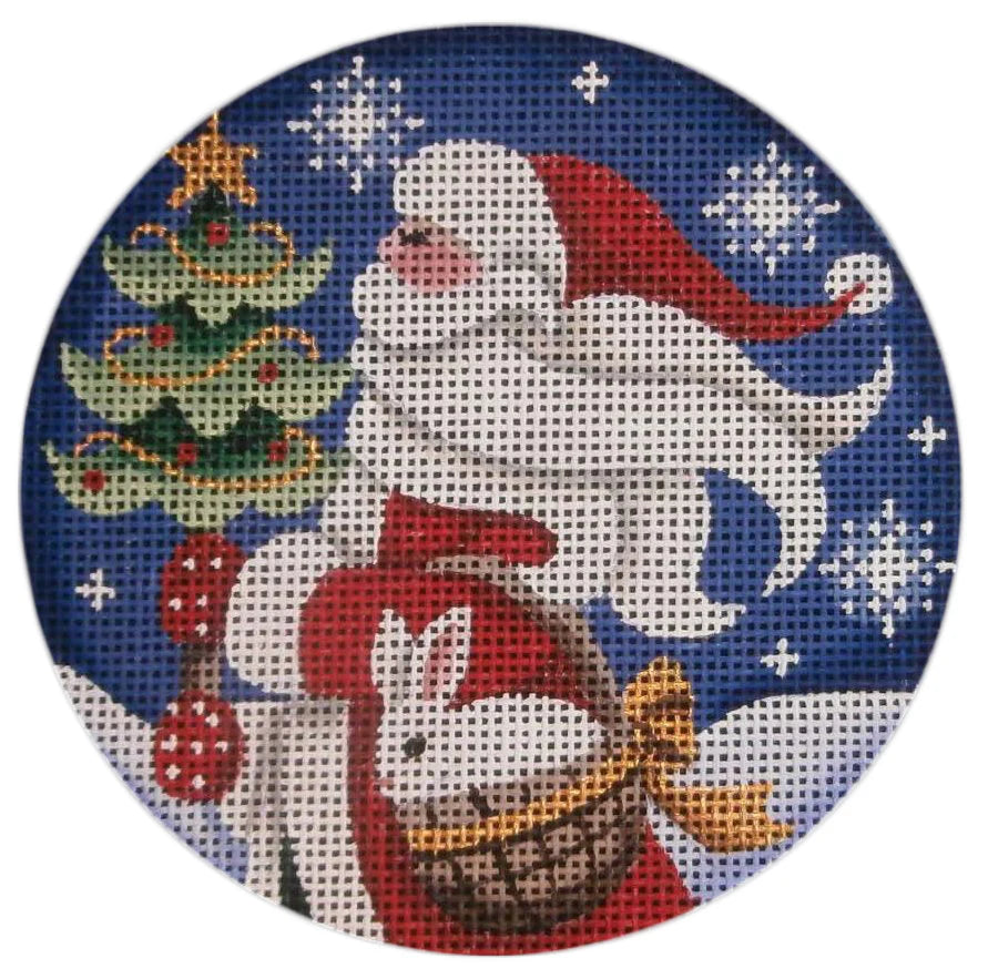 Rebecca Wood Designs Bunny in a Basket Needlepoint Canvas