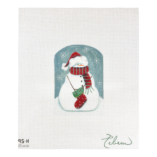 Rebecca Wood Designs Christmas Snowman Needlepoint Canvas