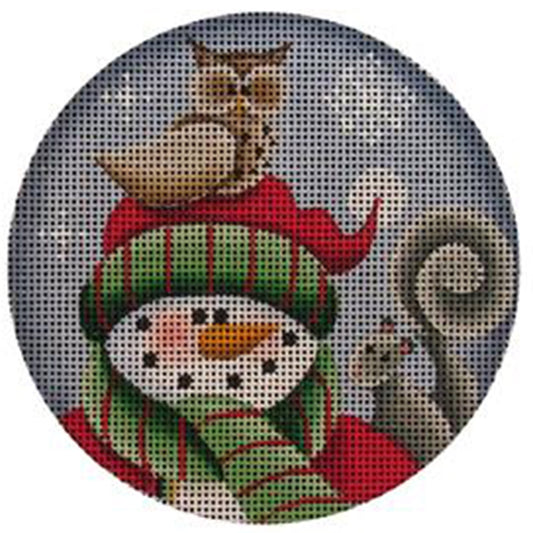 Rebecca Wood Designs Hootie Snowman Needlepoint Canvas