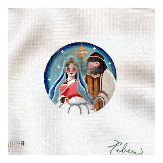 Rebecca Wood Designs Mary, Joseph, Jesus Needlepoint Canvas