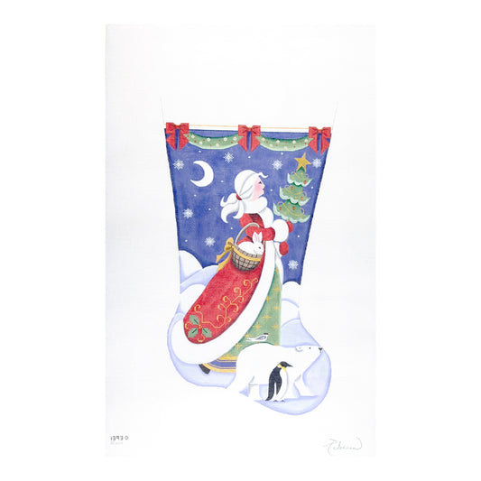 Rebecca Wood Designs Mrs Claus Stocking Needlepoint Canvas - 13M