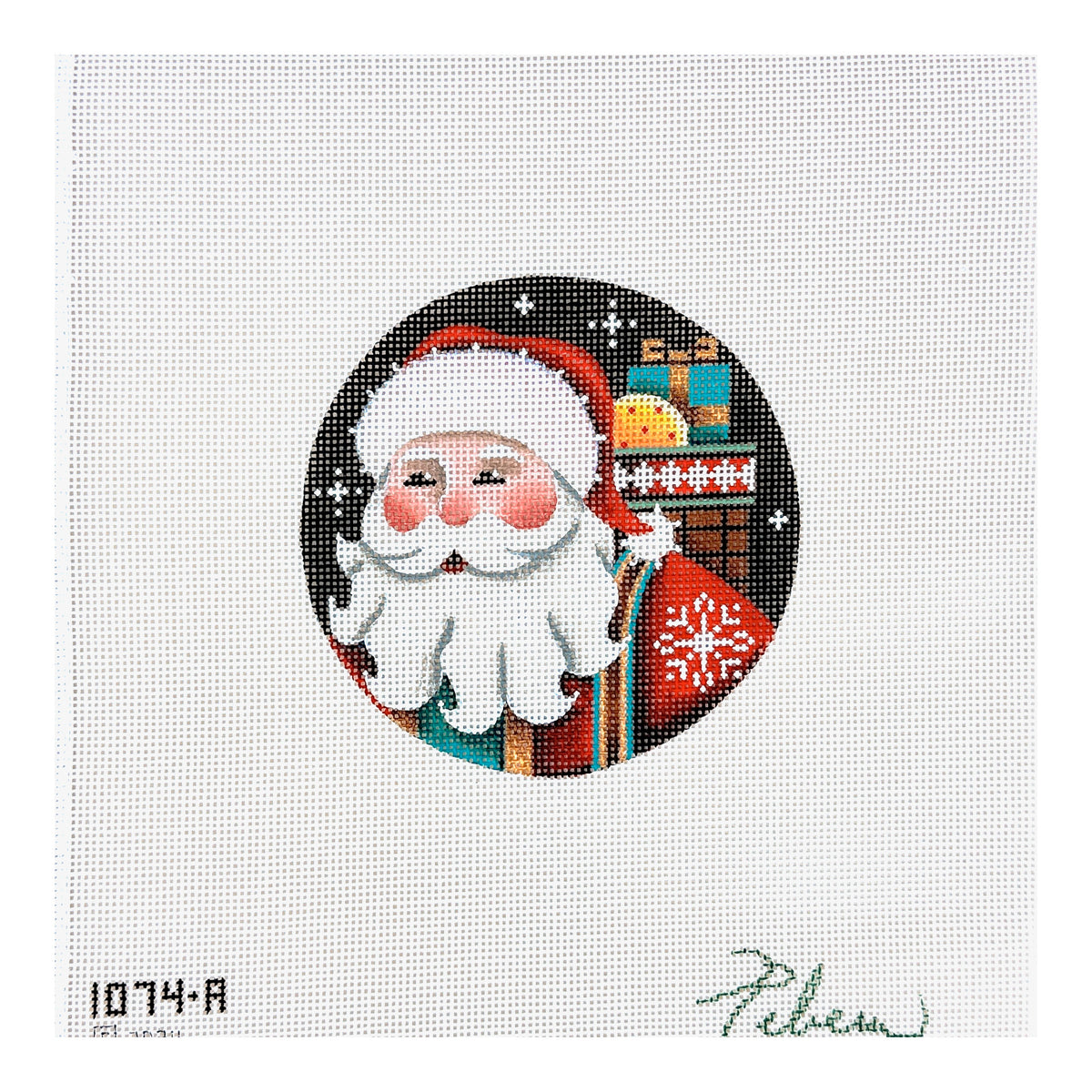 Rebecca Wood Designs Night Santa Needlepoint Canvas