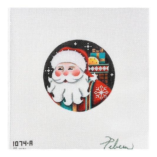 Rebecca Wood Designs Night Santa Needlepoint Canvas