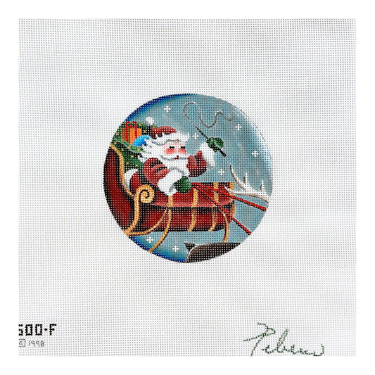 Rebecca Wood Designs Santa and Sled Needlepoint Canvas