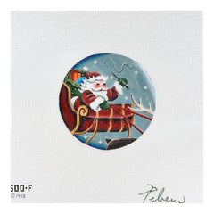 Rebecca Wood Designs Santa and Sled Needlepoint Canvas
