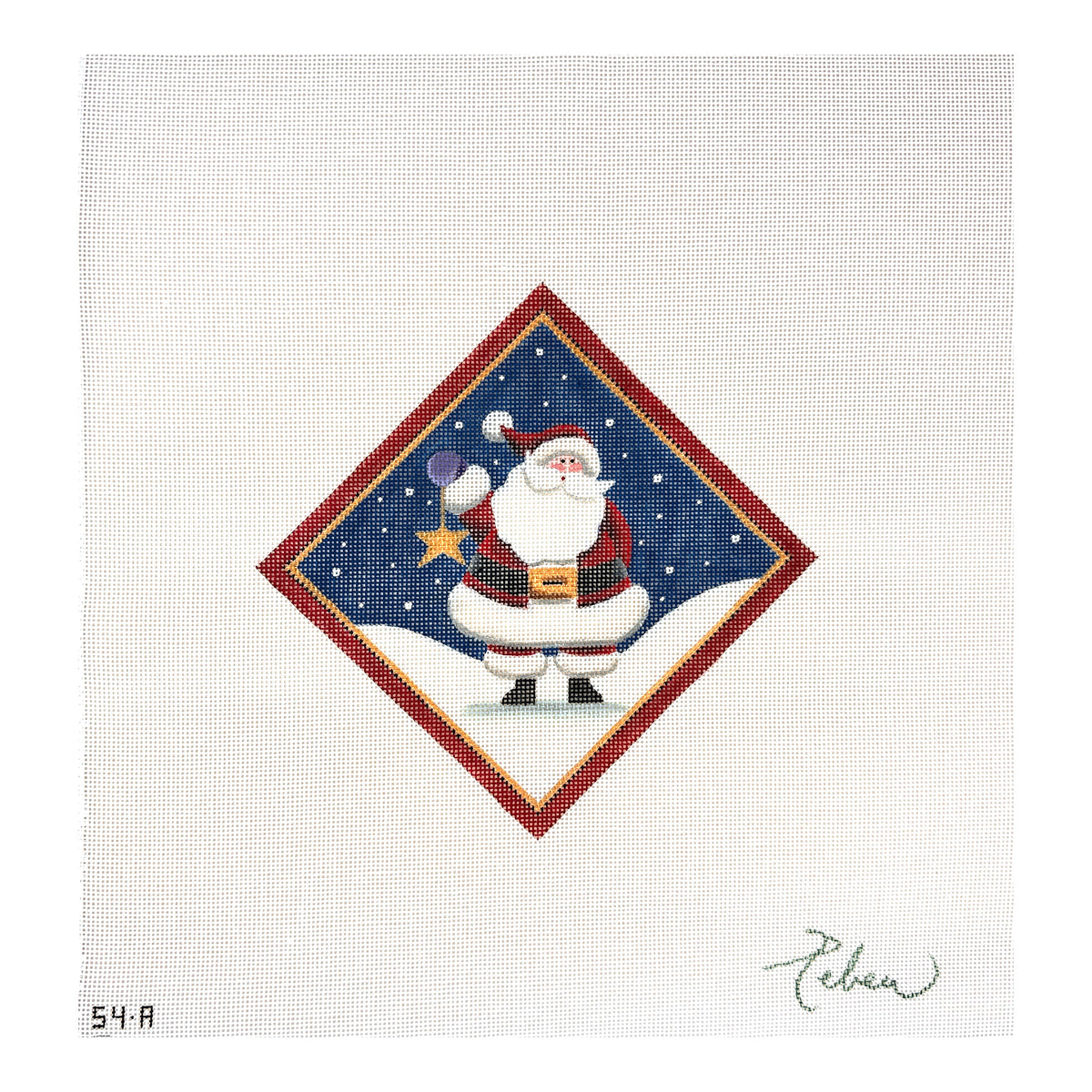 Rebecca Wood Designs Santas Star Needlepoint Canvas