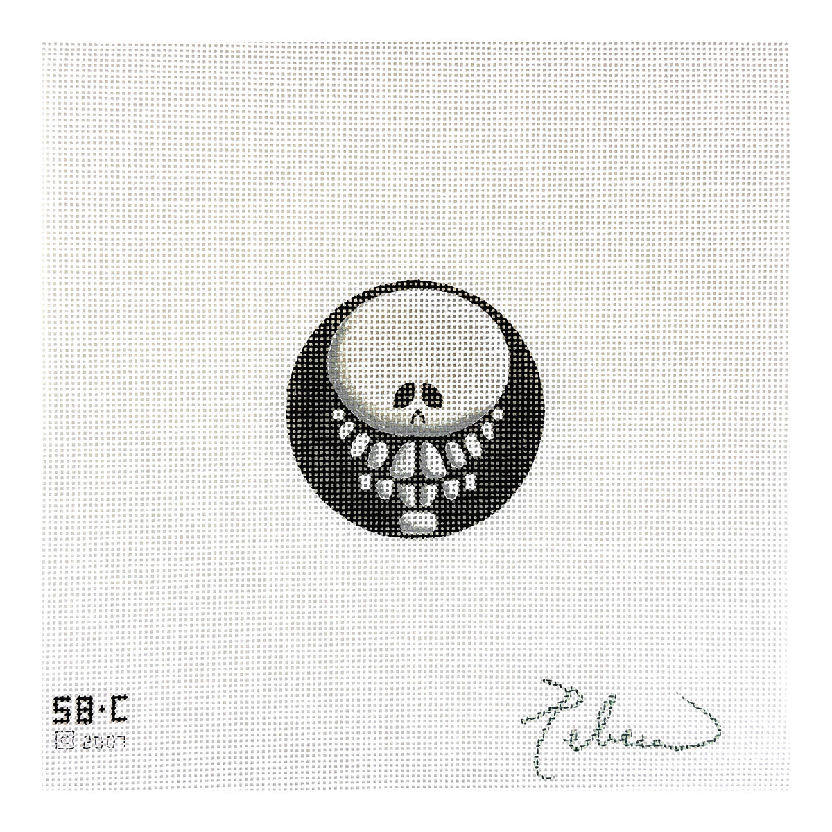 Rebecca Wood Designs Skull Bones Needlepoint Canvas