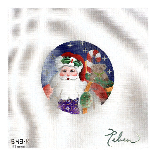 Rebecca Wood Designs Yule Tide Santa Needlepoint Canvas