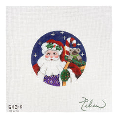 Rebecca Wood Designs Yule Tide Santa Needlepoint Canvas