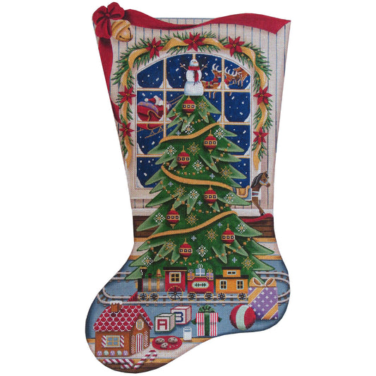 Rebecca Wood Designs Christmas Magic Stocking Needlepoint Canvas - 18M