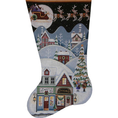 Rebecca Wood Designs Sweet Shop Village Stocking Needlepoint Canvas - 13M