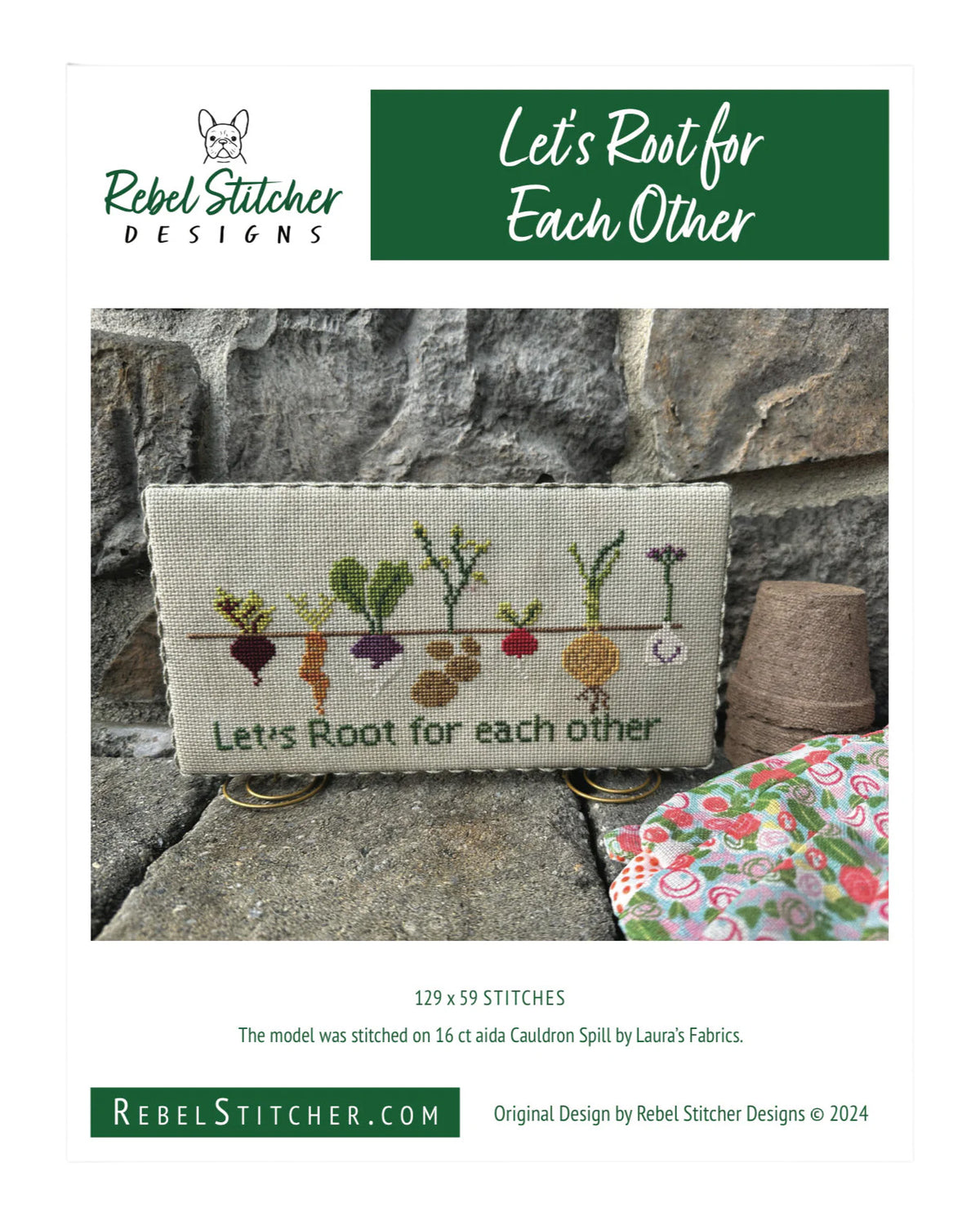 Rebel Stitcher Designs Let's Root Cross Stitch Pattern