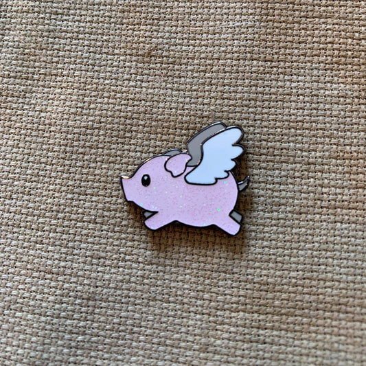 Rebel Stitcher Designs Sparkly Flying Pig Needle Minder