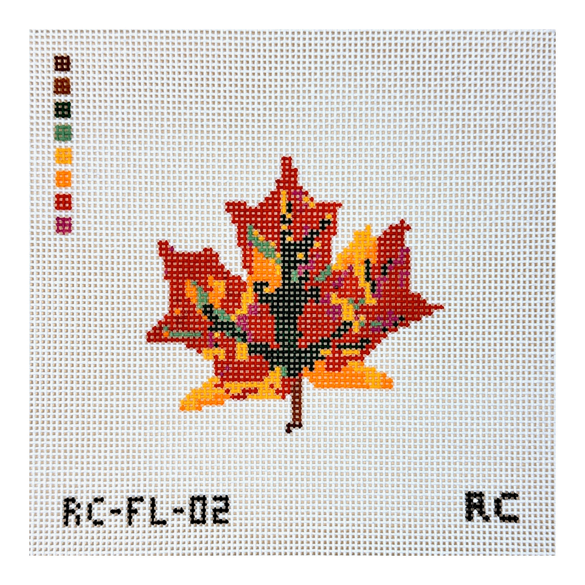 RenniCo Almost Christmas Leaf Needlepoint Canvas