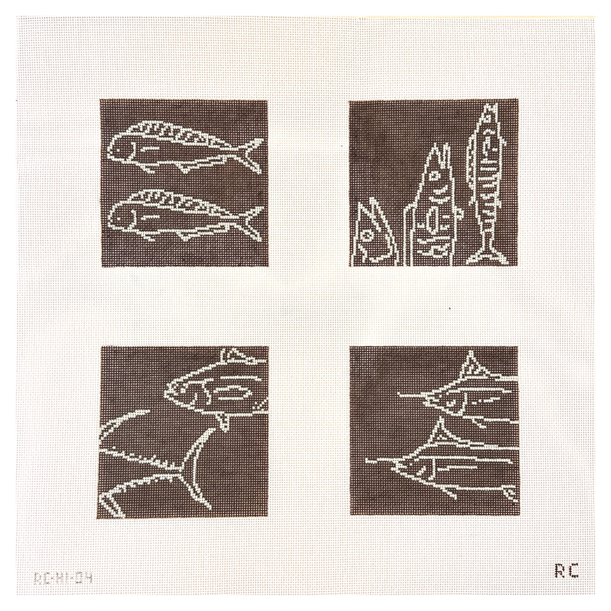 RenniCo Hawaiian Fish Coasters Needlepoint Canvas