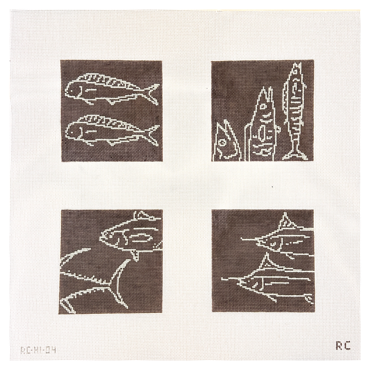 RenniCo Hawaiian Fish Coasters Needlepoint Canvas